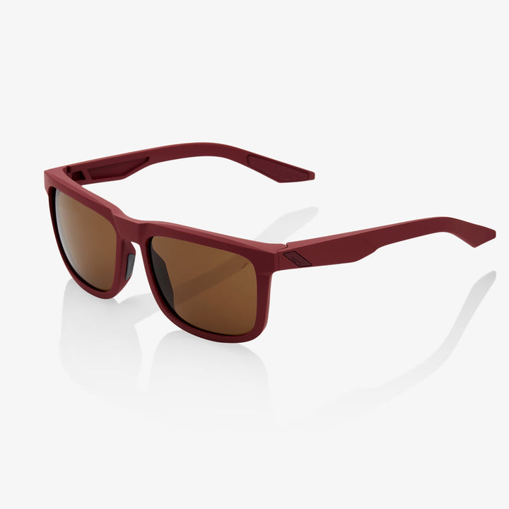 100% Blake Sunglasses Soft Tact Crimson/Bronze - Front Side View