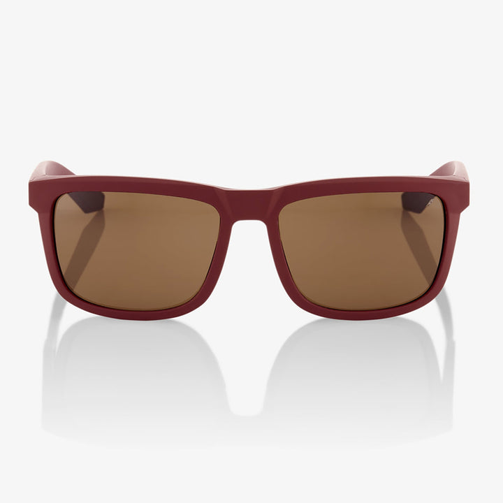 100% Blake Sunglasses Soft Tact Crimson/Bronze - Front View