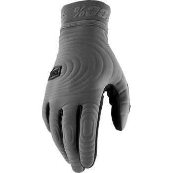 100% Brisker Xtreme Glove Charcoal - Back of Hand View