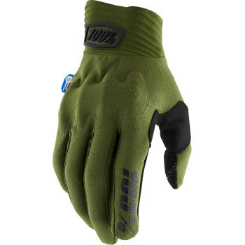 100% Cognito Smart Shock Glove Army Green/Black - Back of Hand View