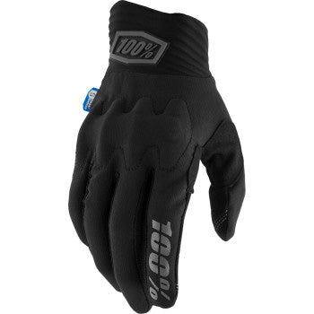 100% Cognito Smart Shock Glove Black - Back of Hand View