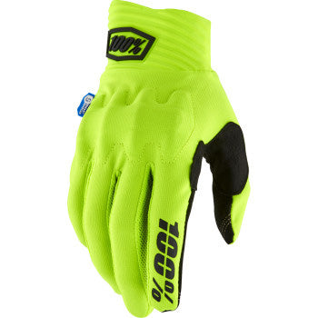 100% Cognito Smart Shock Glove Fluorescent Yellow - Back of Hand View