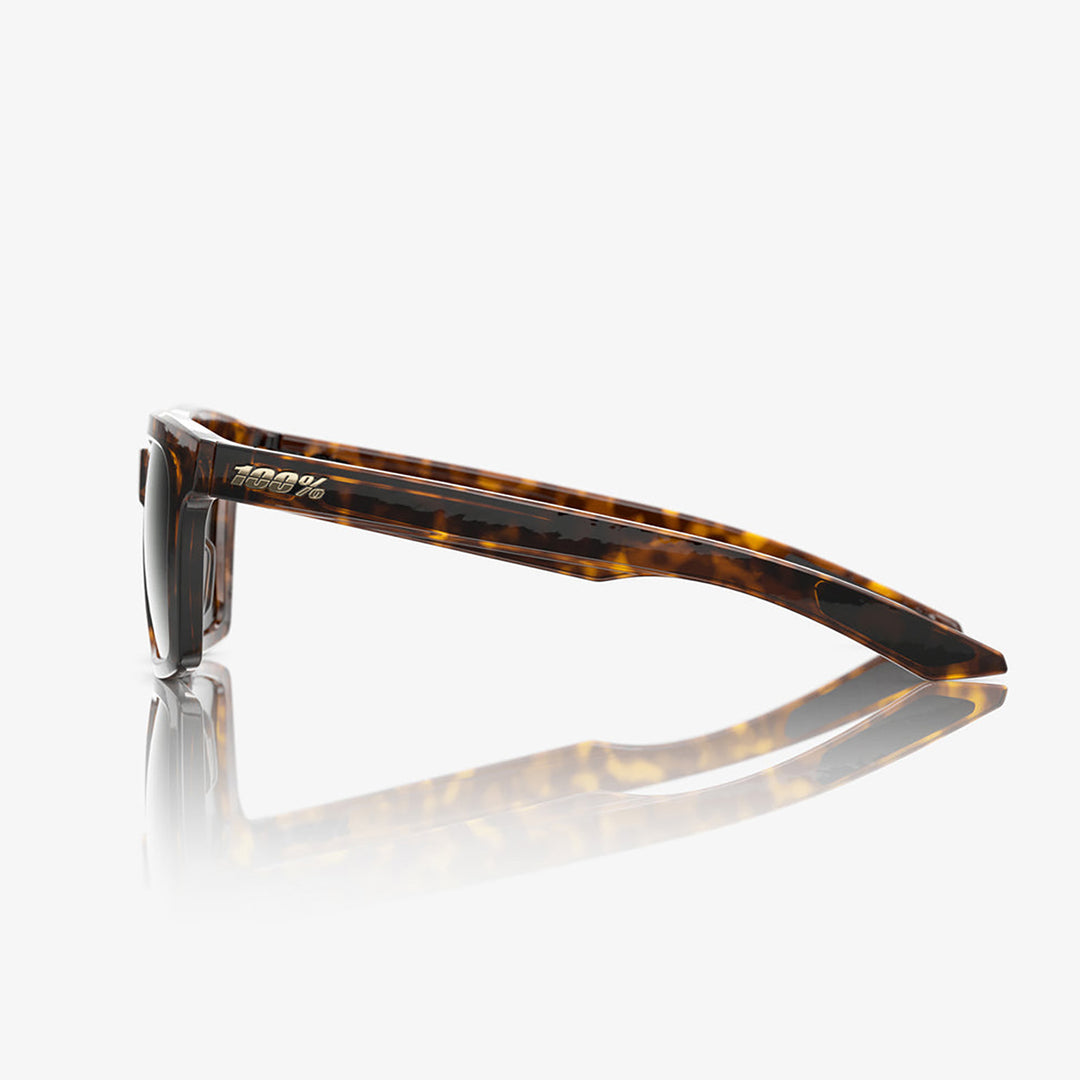 100% Erba Sunglasses Gloss Havana/Grey Green - Side View