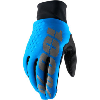 100% Hydromatic Brisker Glove Blue - Back of Hand View