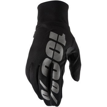 100% Hydromatic Waterproof Glove Black - Back of Hand View