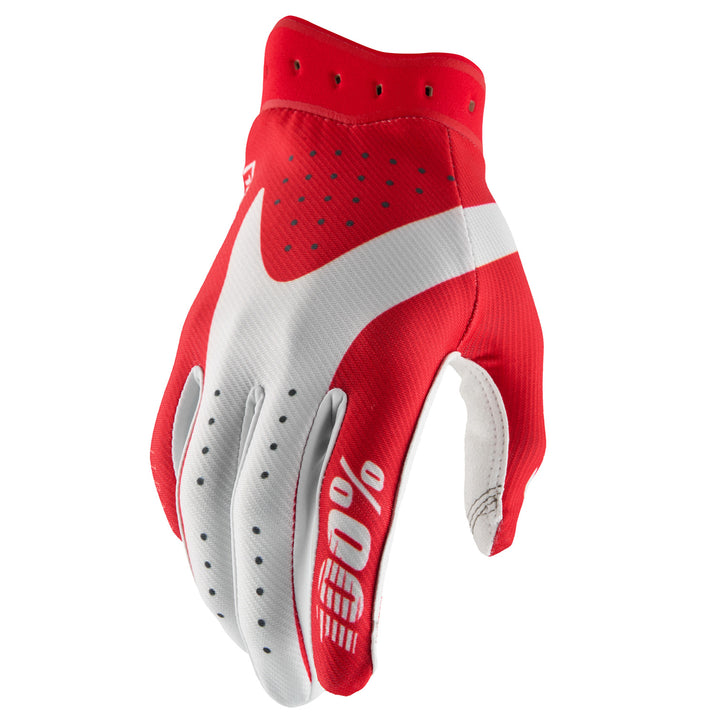100% iTrack 2 Gloves Red - Back of Hand View