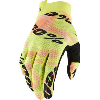 100% Men's iTrack Glove Kaledo - Back of Hand View