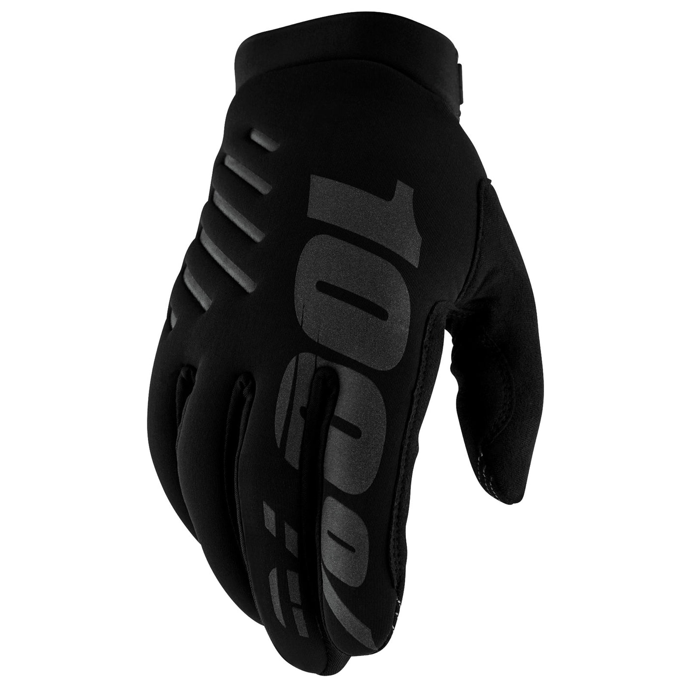 100% Men's Brisker Glove Black/Gray - Back of Hand View