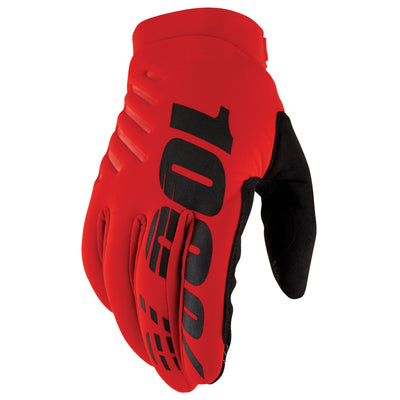 100% Men's Brisker Glove Red - Back of Hand View