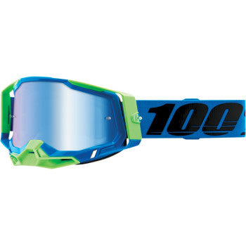 100% Racecraft 2 Goggles - Mirror Lens Fremont/Blue Mirror - Front Side View
