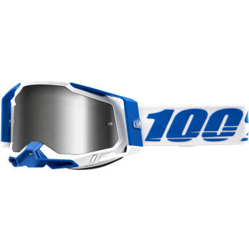 100% Racecraft 2 Goggles - Mirror Lens Isola/Silver Flash Mirror - Front Side View