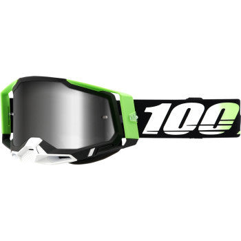100% Racecraft 2 Goggles - Mirror Lens Kalkuta/Silver Mirror - Front Side View