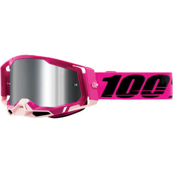 100% Racecraft 2 Goggles - Mirror Lens Maho/Silver Flash Mirror - Front Side View