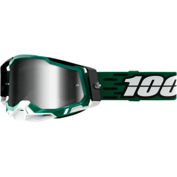100% Racecraft 2 Goggles - Mirror Lens Milori/Silver Mirror - Front Side View