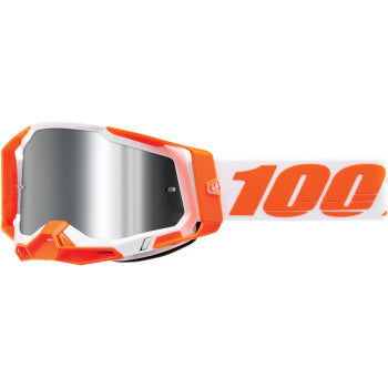 100% Racecraft 2 Goggles - Mirror Lens Orange/Silver Flash Mirror - Front Side View