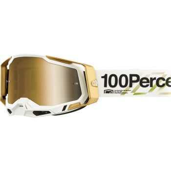 100% Racecraft 2 Goggles - Mirror Lens Succession/True Gold Mirror - Front Side View