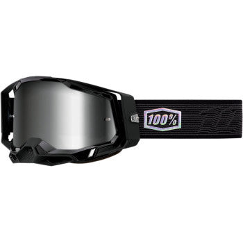 100% Racecraft 2 Goggles - Mirror Lens Topo/Silver Mirror - Front Side View