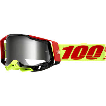 100% Racecraft 2 Goggles - Mirror Lens Wiz/Silver Flash Mirror - Front Side View
