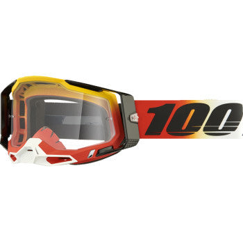 100% Racecraft 2 Goggles - Clear Lens Ogusto - Front Side View