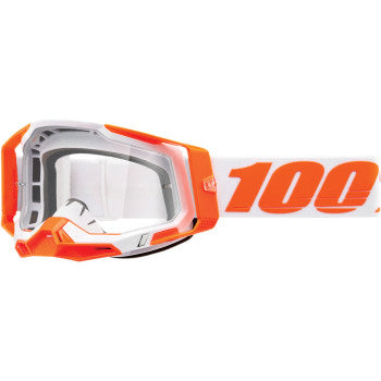 100% Racecraft 2 Goggles - Clear Lens Orange - Front Side View