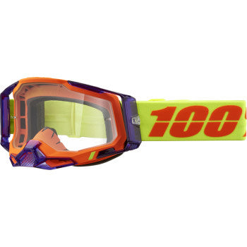 100% Racecraft 2 Goggles - Clear Lens Panam - Front Side View