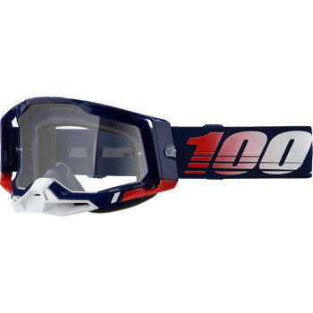 100% Racecraft 2 Goggles - Clear Lens Republic - Front Side View