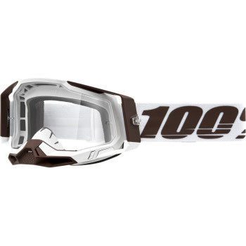 100% Racecraft 2 Goggles - Clear Lens Snowbird - Front Side View