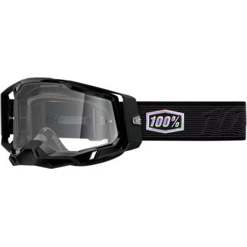 100% Racecraft 2 Goggles - Clear Lens Topo - Front Side View