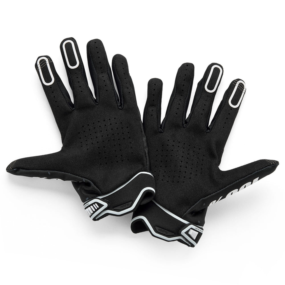 100% Ridefit 2 Gloves Black - Palm View of Pair