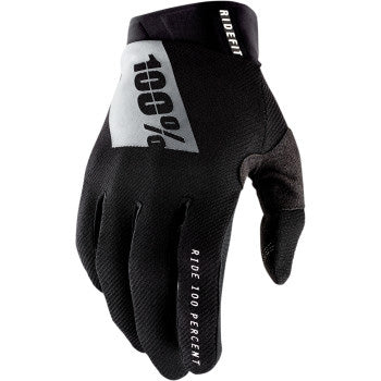 100% Men's Ridefit Glove Black - Back of Hand View