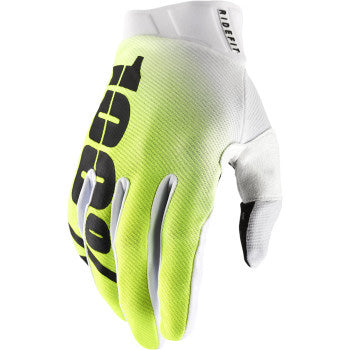 100% Men's Ridefit Glove Korpo Yellow - Back of Hand View