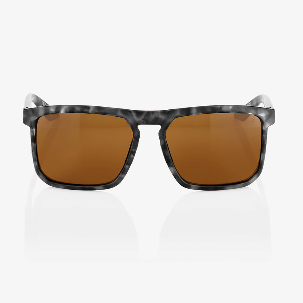 100% Renshaw Sunglasses Matte Black Havana/Bronze - Front View