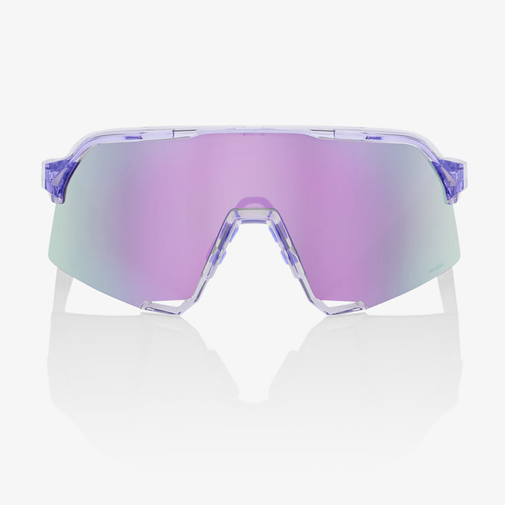 100% S3 Sunglasses Polished Translucent Lavender/HiPER Lavender Mirror - Front View