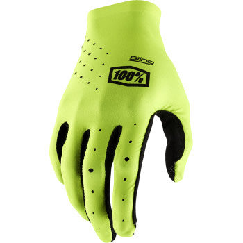 100% Men's Sling MX Glove Fluorescent Yellow - Back of Hand View