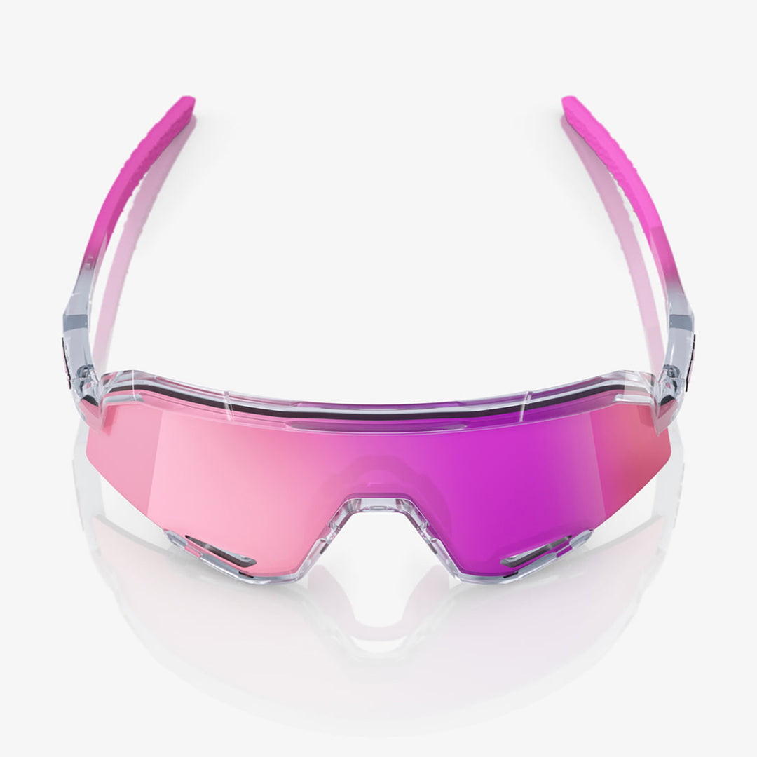 100% Slendale Sunglasses Polished Translucent Grey/Purple Multilayer Mirror - Front Top View