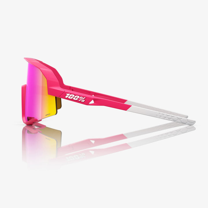 100% Slendale Sunglasses Satin Pitaya/HiPER Vital Pink Mirror - Side View