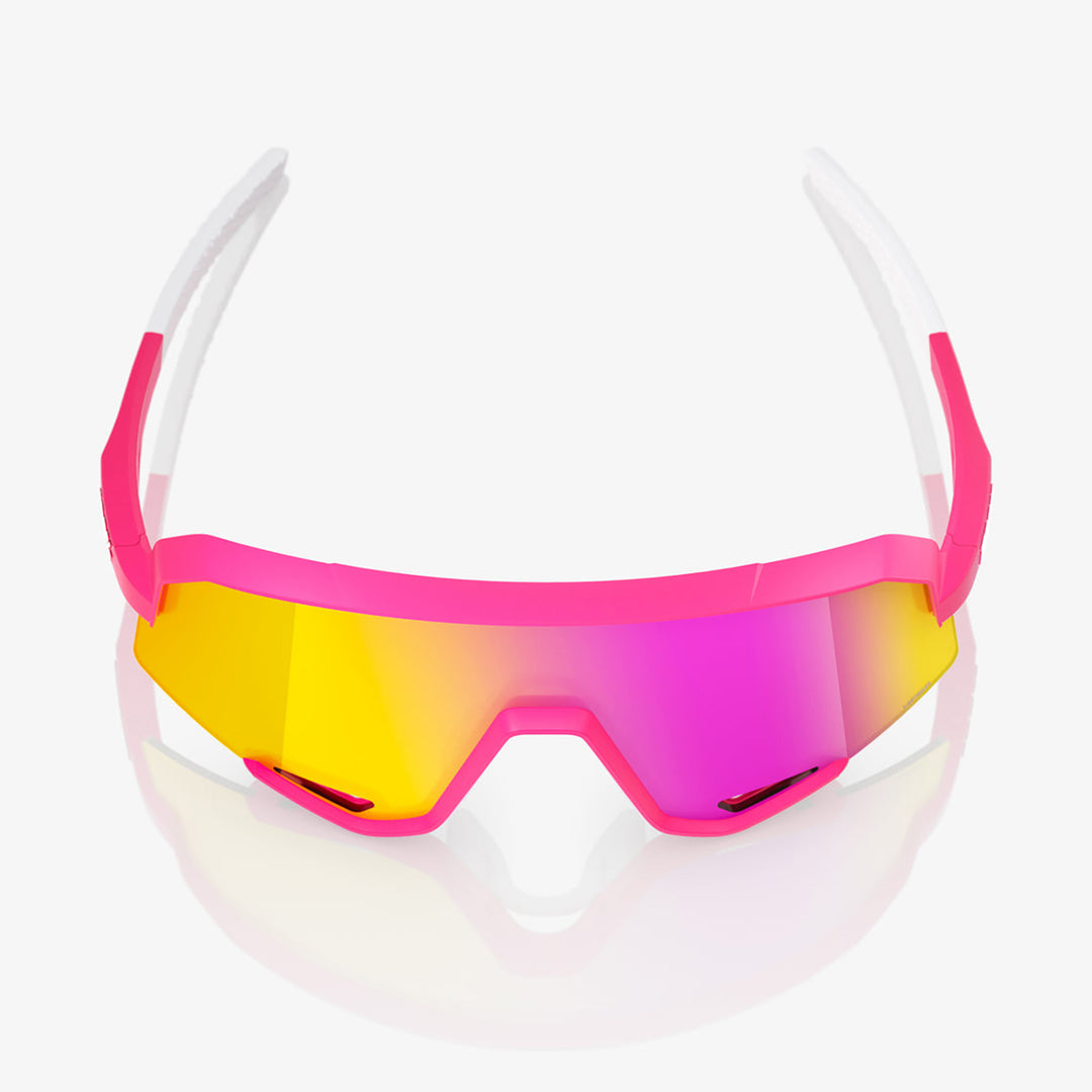 100% Slendale Sunglasses Satin Pitaya/HiPER Vital Pink Mirror - Front Top View