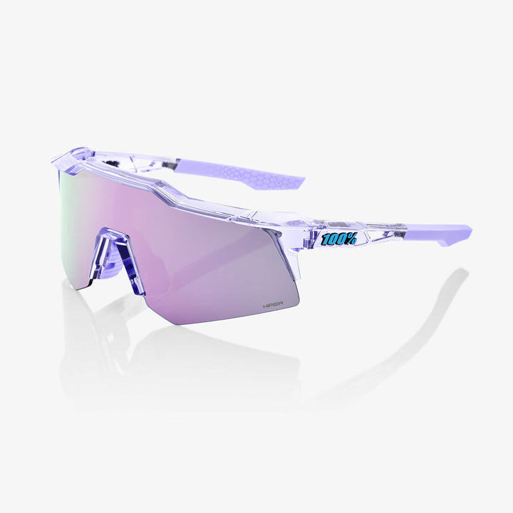 100% Speedcraft XS Sunglasses Polished Translucent Lavender/HiPER Lavender Mirror - Front Side View