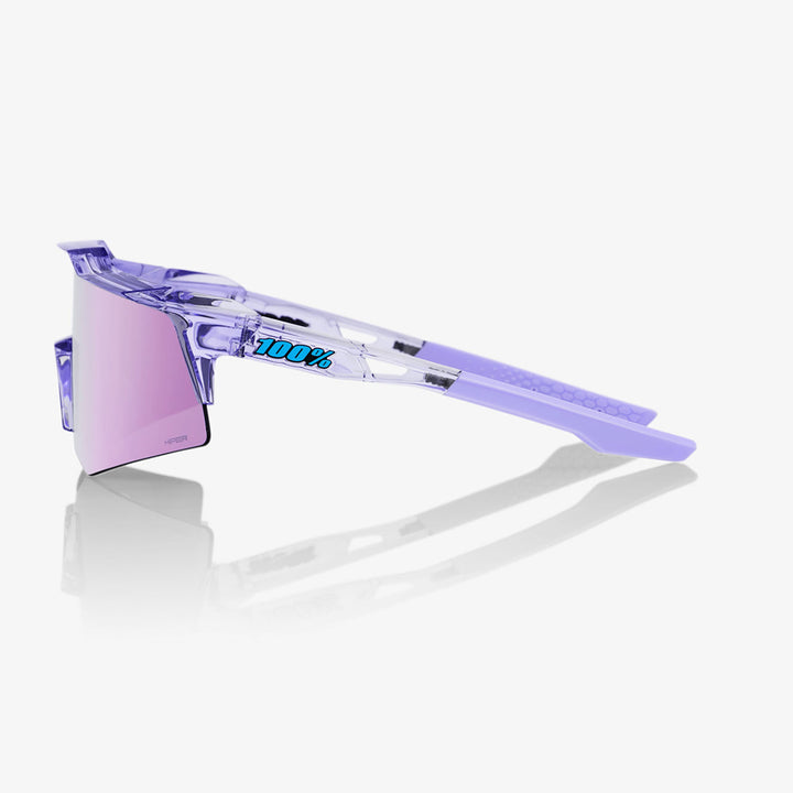 100% Speedcraft XS Sunglasses Polished Translucent Lavender/HiPER Lavender Mirror - Side View
