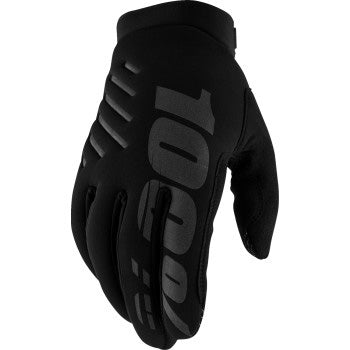 100% Women's Brisker Glove Black/Gray - Back of Hand View