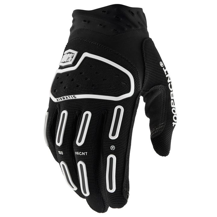 100% Youth Airmatic 2 Gloves Black - Back of Hand View