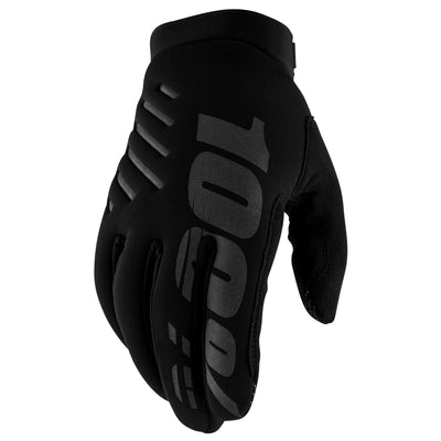 100% Youth Brisker Glove Black/Gray - Back of Hand View