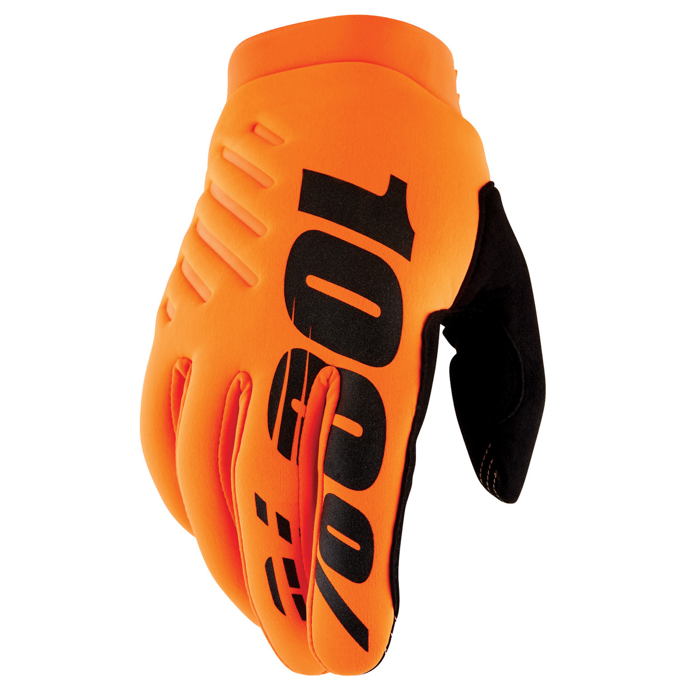 100% Youth Brisker Glove Orange/Black - Back of Hand View