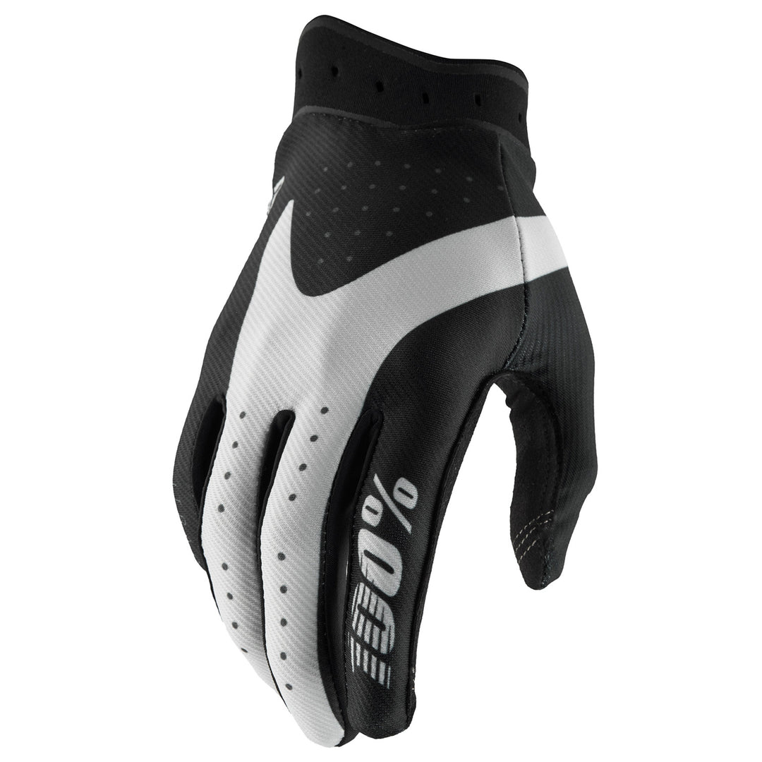 100% Youth iTrack 2 Gloves Black - Back of Hand View