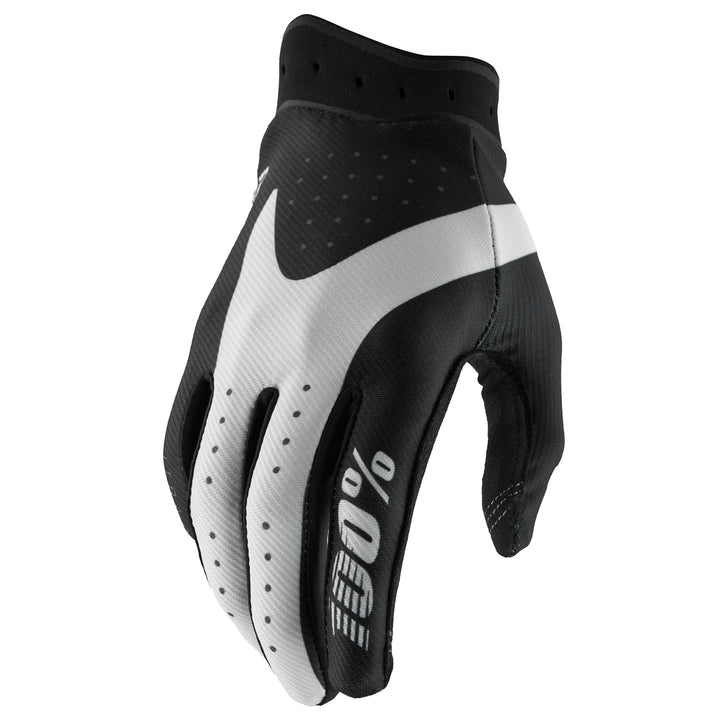 100% Youth iTrack 2 Gloves Black - Back of Hand View