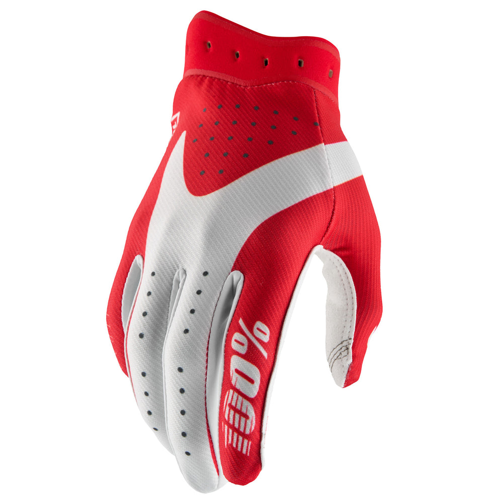 100% Youth iTrack 2 Gloves Red - Back of Hand View