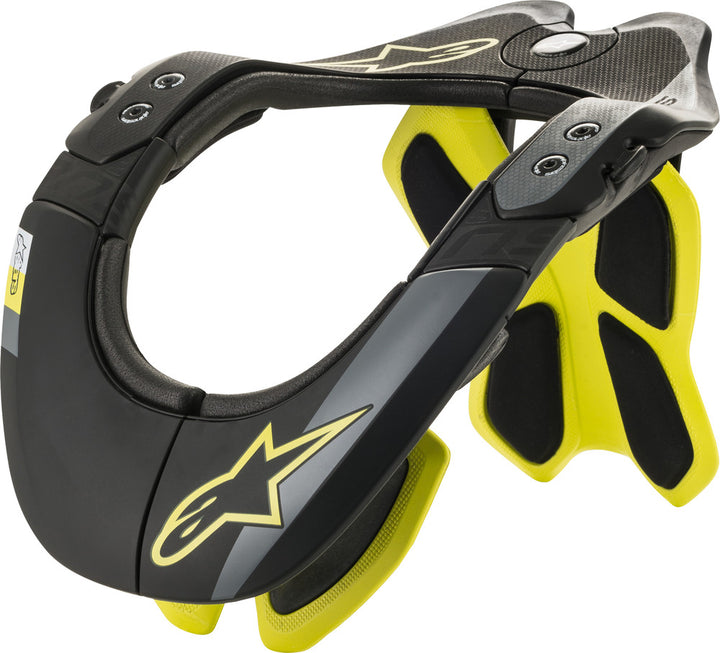 Alpinestars BNS Tech 2 Neck Support Black/Yellow Fluo - Front View