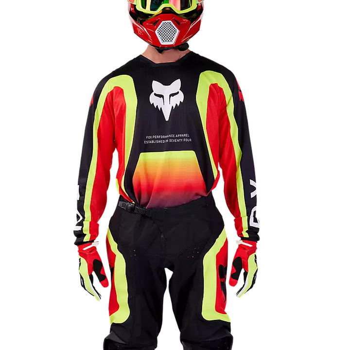 Fox Racing 180 Ballast Jersey Black/Red - Front View of Model Posing in Jersey