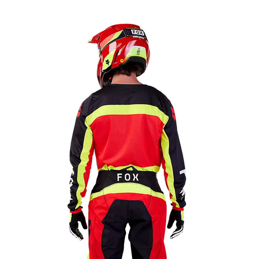 Fox Racing 180 Ballast Jersey Black/Red - Rear View of Model Posing in Jersey