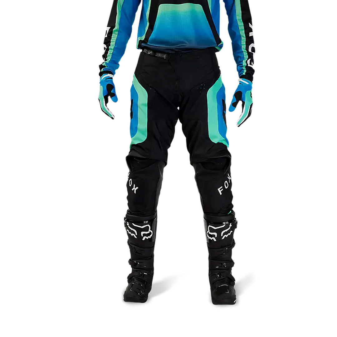 Fox Racing 180 Ballast Pants Black/Blue - Front View of Model Posing in Pants